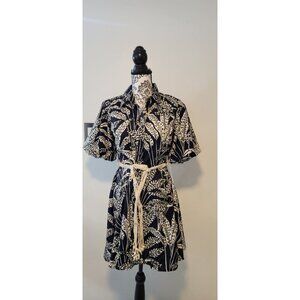 Live 4 Truth Midi Dress Women's Small Navy Blue Boho Tropical NEW